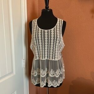 NWT Sheer Lace Top